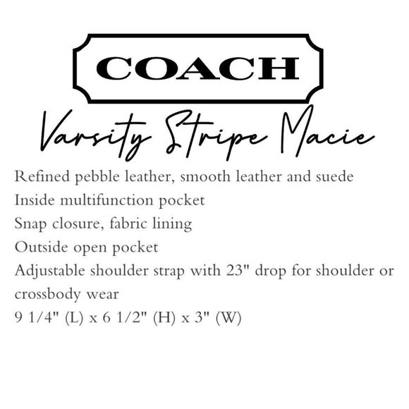 Coach Varsity Stripe Macie Crossbody Saddle Bag - Picture 6 of 12
